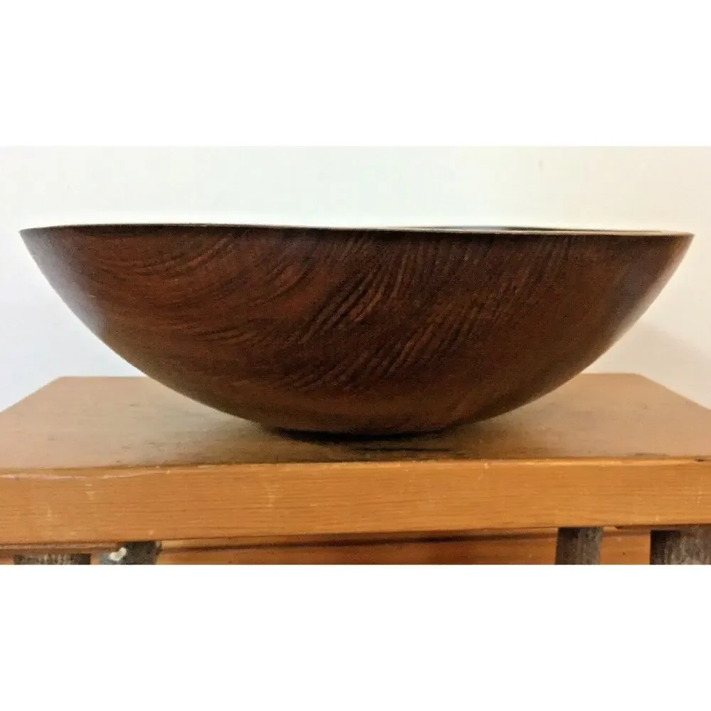 Set 4 Vtg Mid Century Hardwood International Paper Stamped Wooden Salad Bowl Set